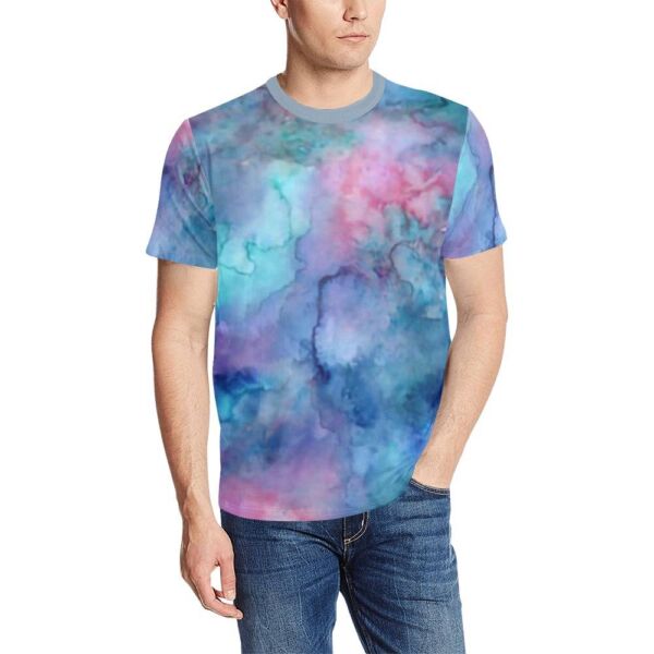 Colorful Blue Pink Tie-Dye T-shirt