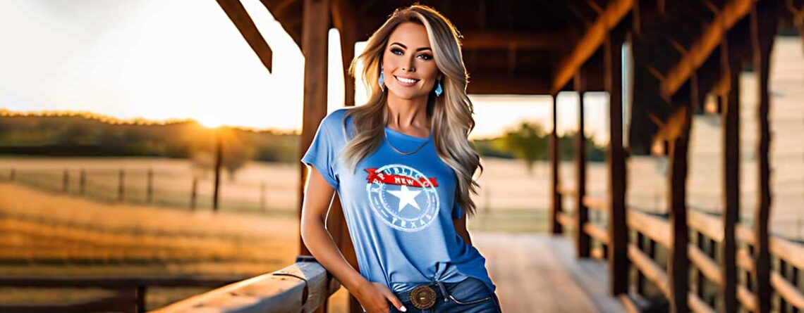 New Texas Republic Branded Blue T-Shirt-Jeans