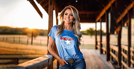 New Texas Republic Branded Blue T-Shirt-Jeans
