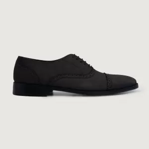 Greyson Brogues Oxford Black Nubuck Leather Shoes