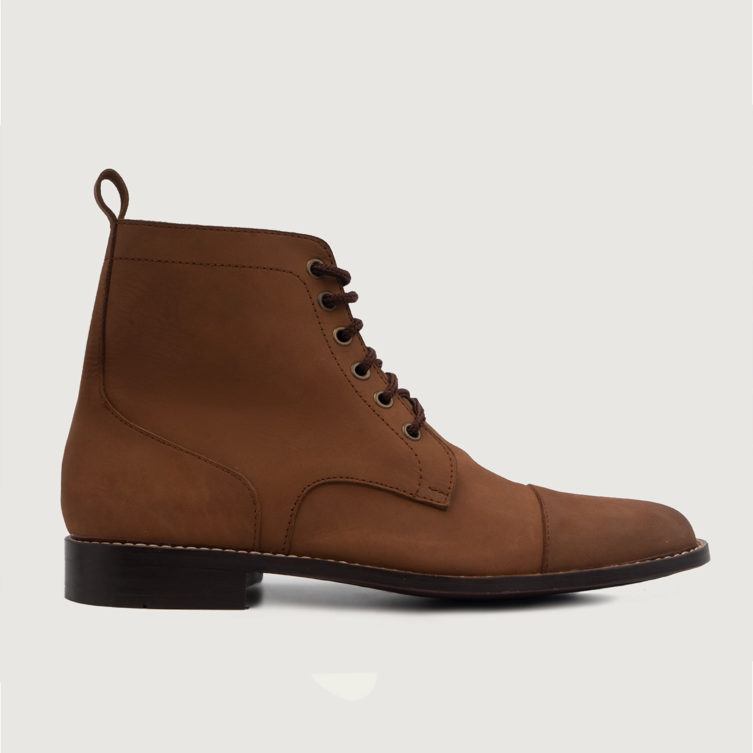 Knight Derby Oil Pull-up Brown Leather Boots