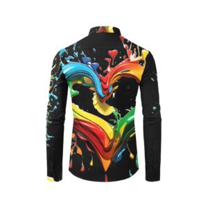 Colorful Heart Splash Men's Rustler Long Sleeve Shirt - Image 4