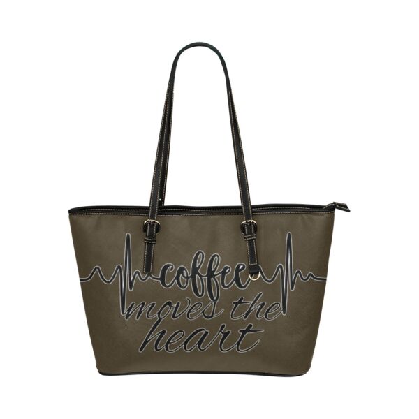 Coffee Moves The Heart Suede Leather Purse