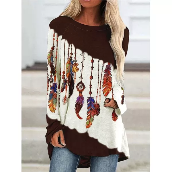 Western Style Womens Dreamcatcher Feathered Top