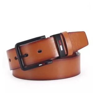 New Texas Republic Leather Pin Square Buckle Belt - Image 3