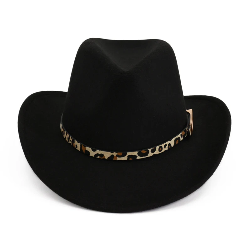 10 Styles Fedora Hat For Men And Women With Leopard Belt Buckle, Woolen Felt Western Cowboy Fashion Black Jazz Hat Chapeau Sombrero Mujer 27 From Wide Brim Hats & Bucket Hats