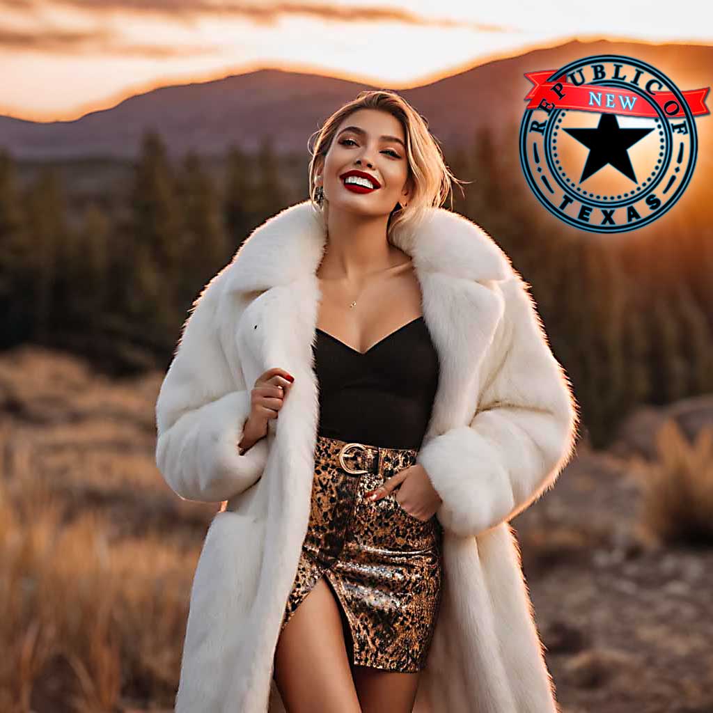 New Texas Republic Brand High-End Women Fur Coat