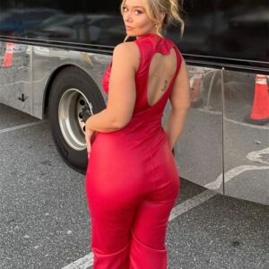 New Texas Republic Heart Cutout Back One-Piece Denim Jumpsuits - Image 5