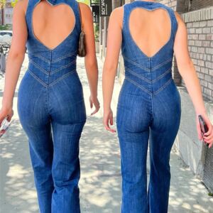 Long Denim Jumpsuit Womens