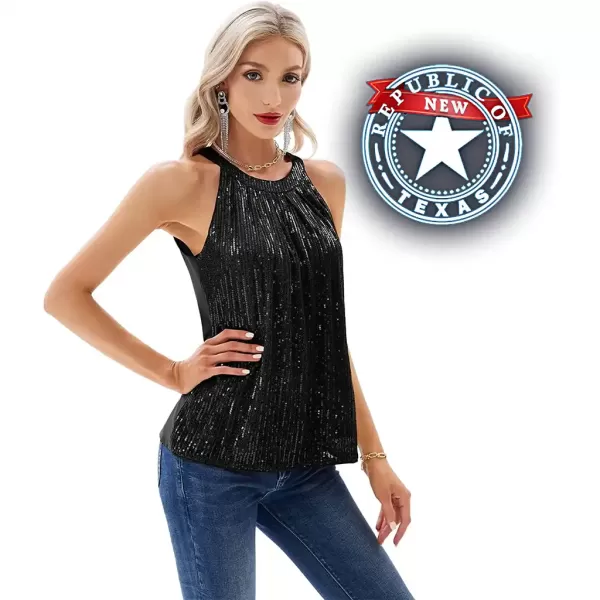 New Texas Republic Sexy Fashion Sleeveless Sequin Tops