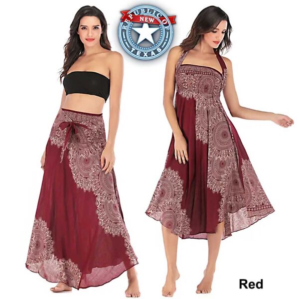 New Texas Republic Long Bohemian Print Maxi Dress Skirts