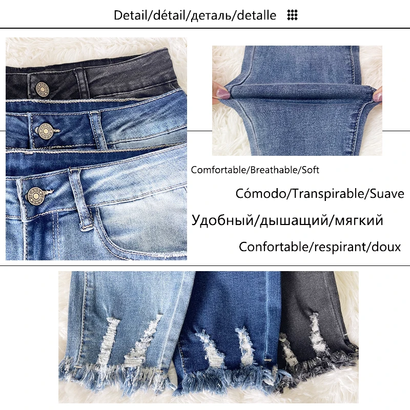2023-New-Pencil-Pants-Ripped-Slim-Fit-High-Waist-Vintage-Streetwear-Casual-Fashion-Stretch-Blue-Jeans-2