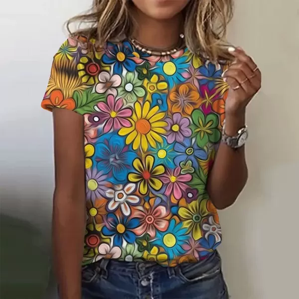Floral Graphic Women's Pullover Tops