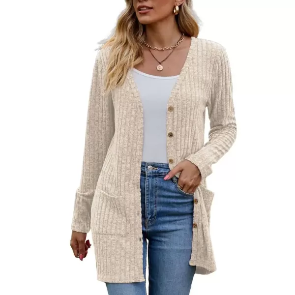 Button Down Cozy Knitted Women's Cardigan Sweater