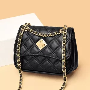 Women's Luxury Brand Small Natural Cowskin Leather Handbag