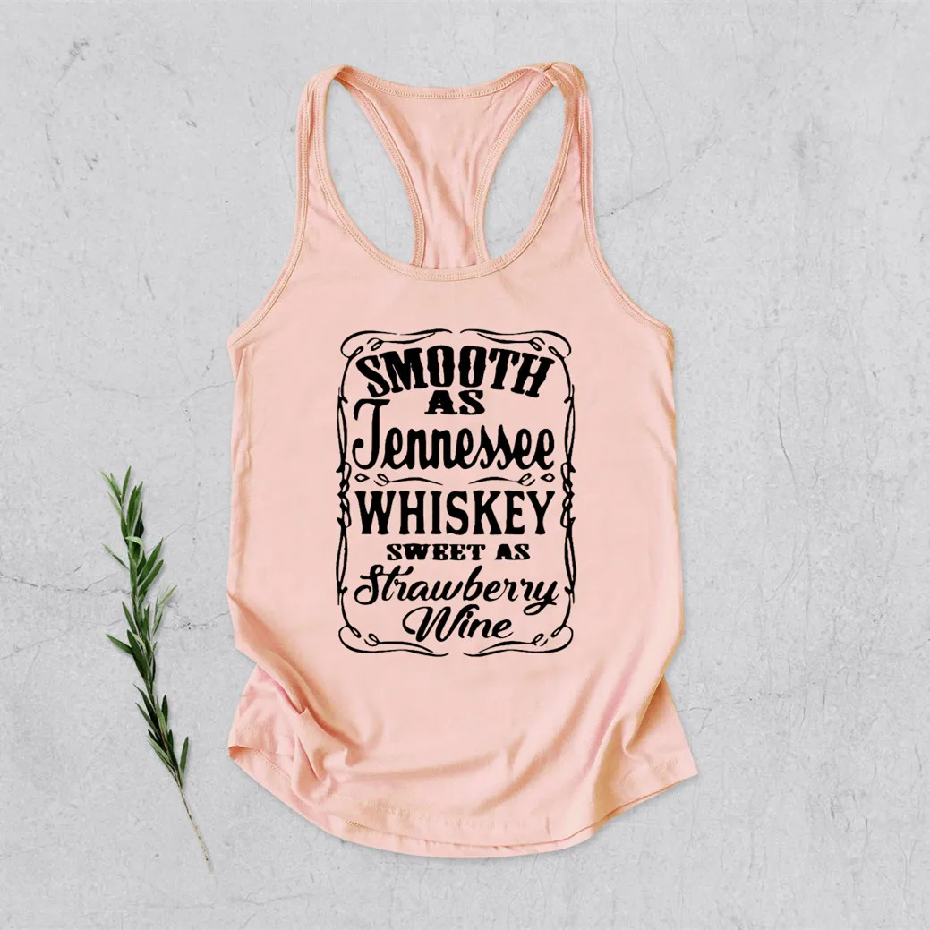 Smooth-As-Tennessee-Whiskey-Sweet-As-Strawberry-Wine-Tank-Top-Country-Music-Racerback-Tank-Women-Whiskey-4