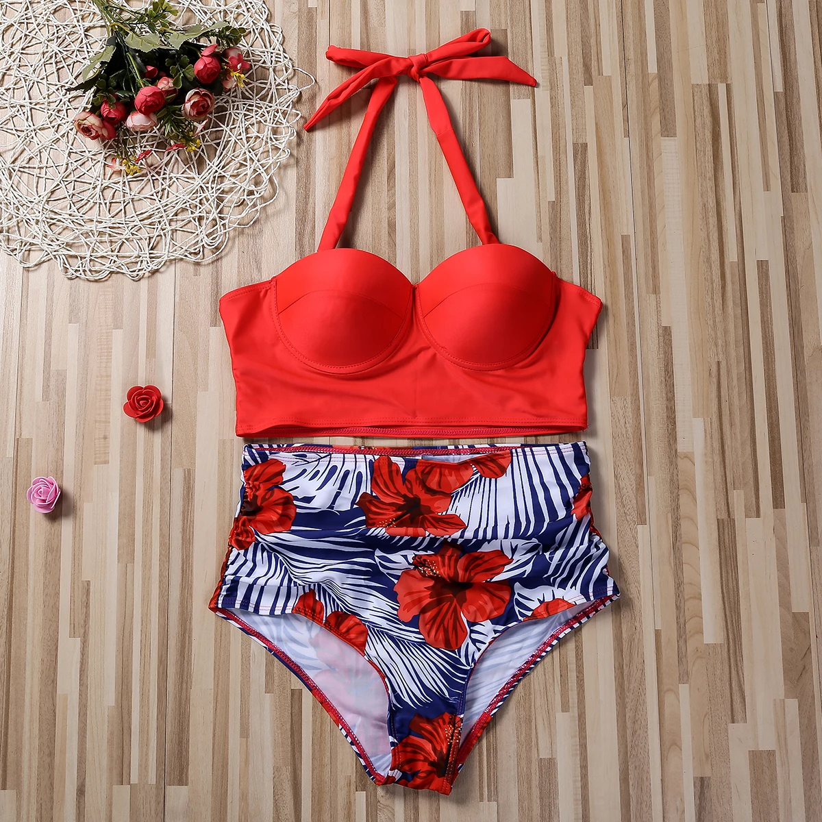 Women-Push-Up-Bikini-Set-Summer-Sexy-Slim-Flower-Print-Female-High-Waist-Swimming-Suits-4