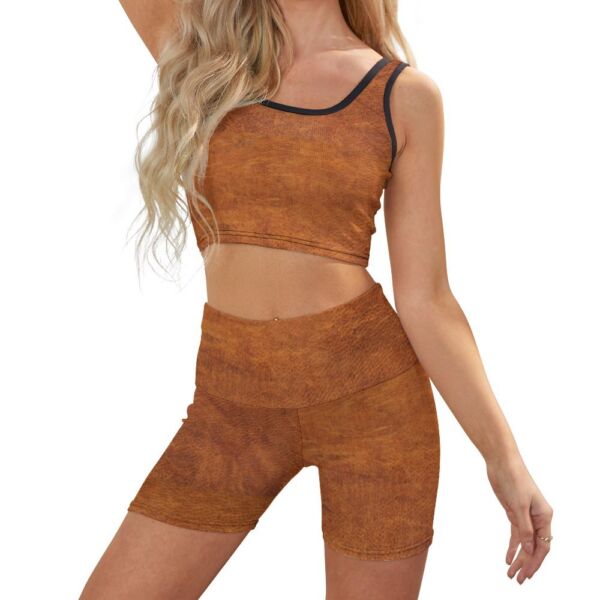 Faux Suede Leather Yoga Set