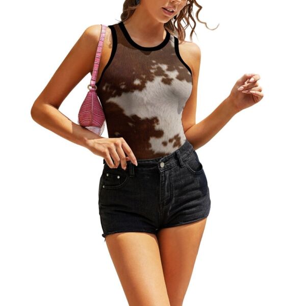 New Texas Republic Cowgirl Rawhide Print Tank Top