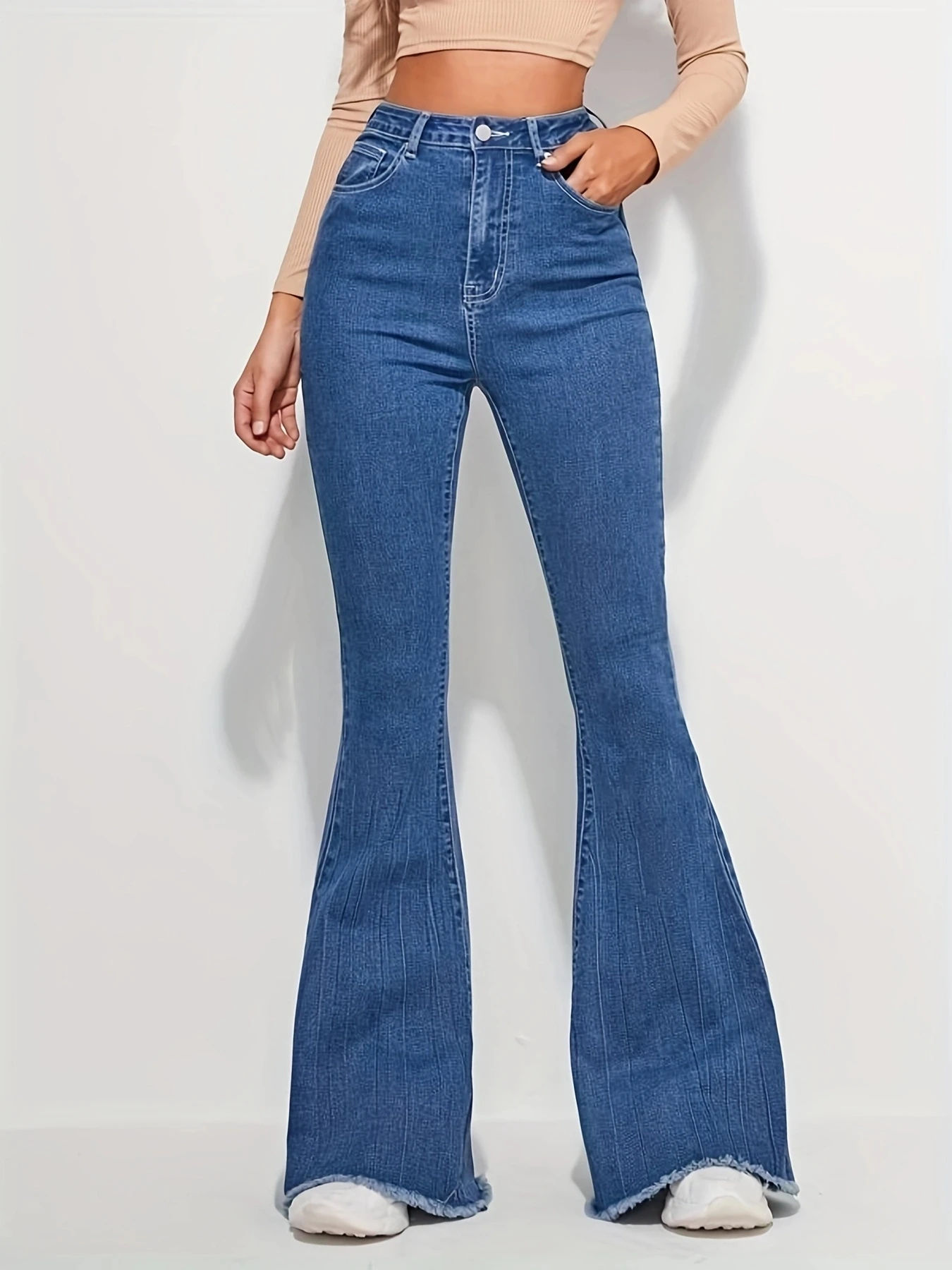 High-waist-flared-Jeans-women-s-summer-2023-new-retro-blue-slim-fit-thin-flared-pants-2