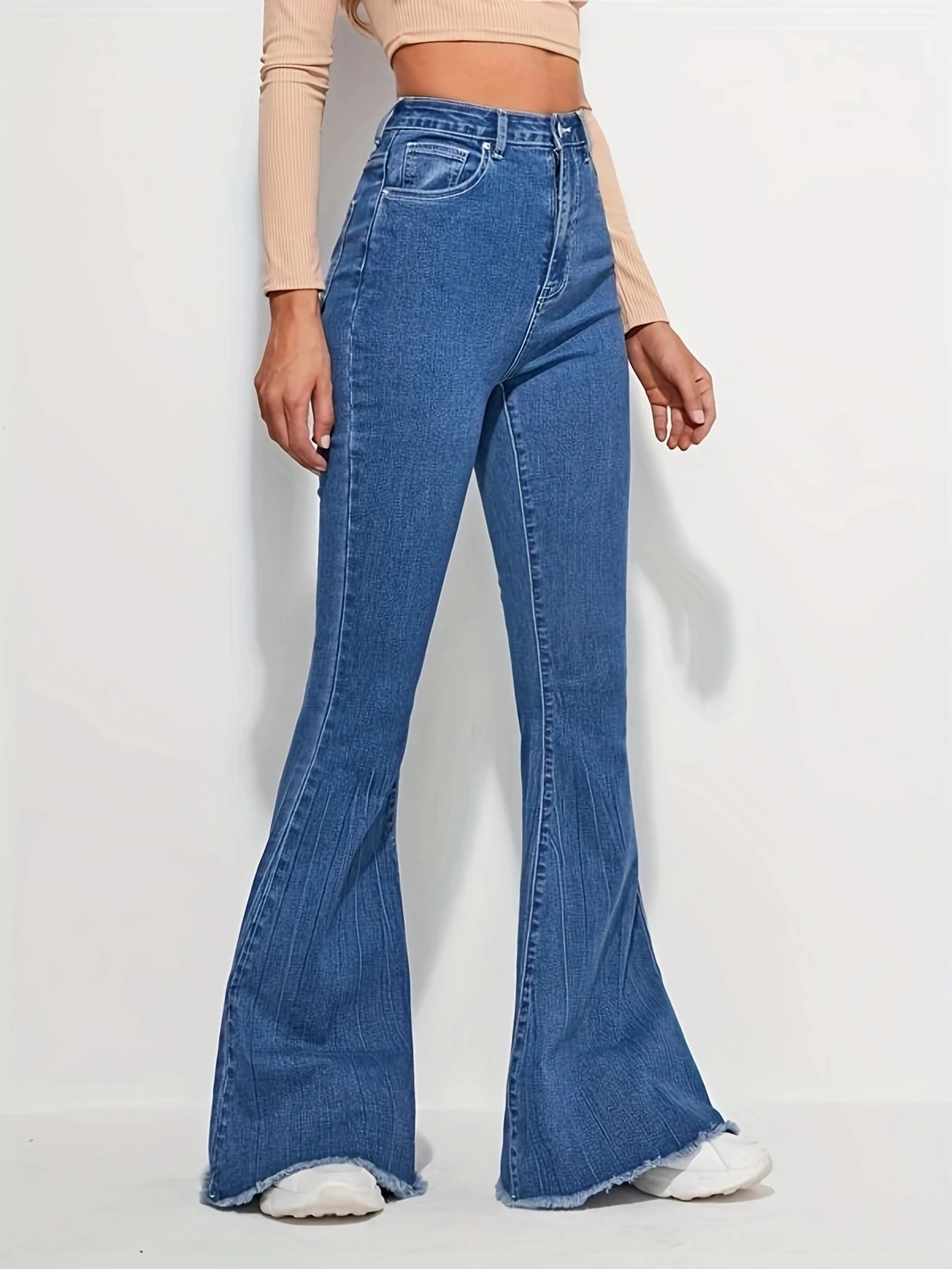 High-waist-flared-Jeans-women-s-summer-2023-new-retro-blue-slim-fit-thin-flared-pants-3