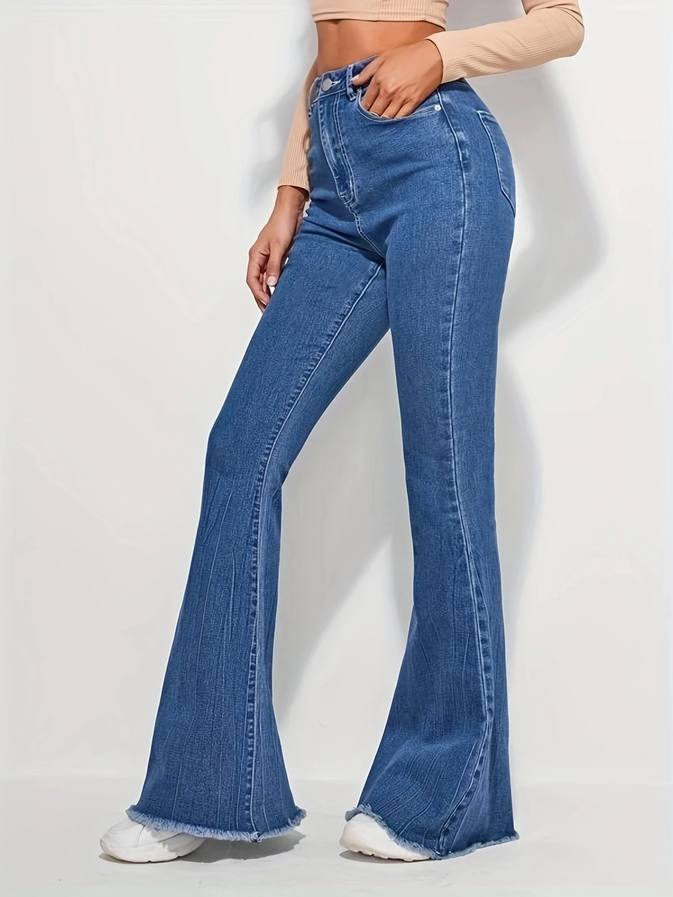 High-waist-flared-Jeans-women-s-summer-2023-new-retro-blue-slim-fit-thin-flared-pants-4