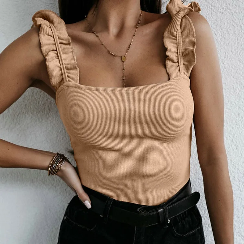 Tank-Tops-Women-Square-Collar-Solid-Knit-Casual-Basic-Summer-Ribbed-Slim-Ruffles-Tops-Women-3