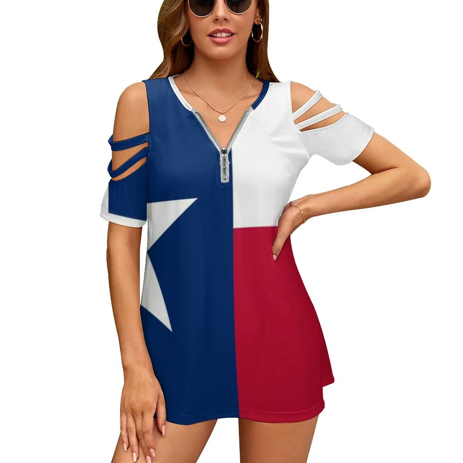 Texas-Flag-Sticker-New-Fashion-Zip-Off-Shoulder-Top-Short-Sleeve-Women-Shirt-Texas-Flag-Texas-1