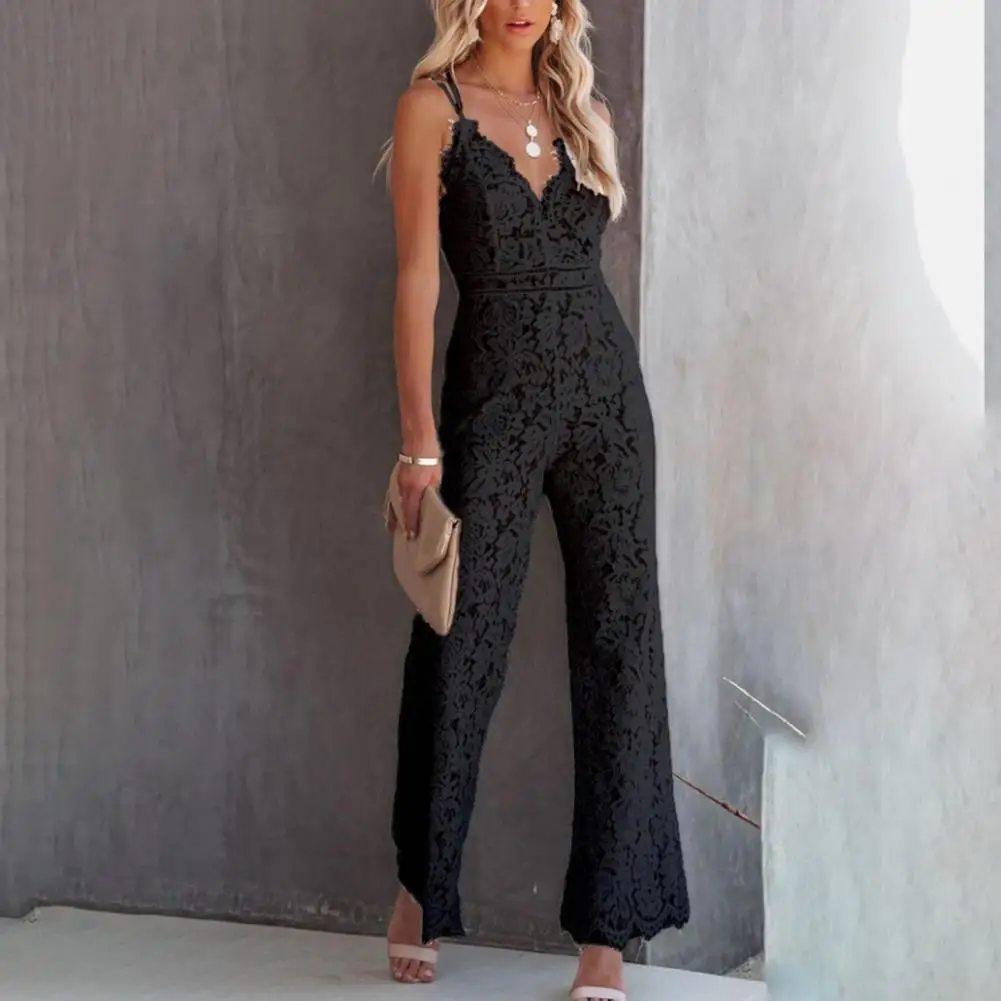 Women-Jumpsuit-Lace-Spaghetti-Straps-Elegant-Solid-Color-V-Neck-Sleeveless-Romper-Sexy-Spring-Summer-Overalls-2