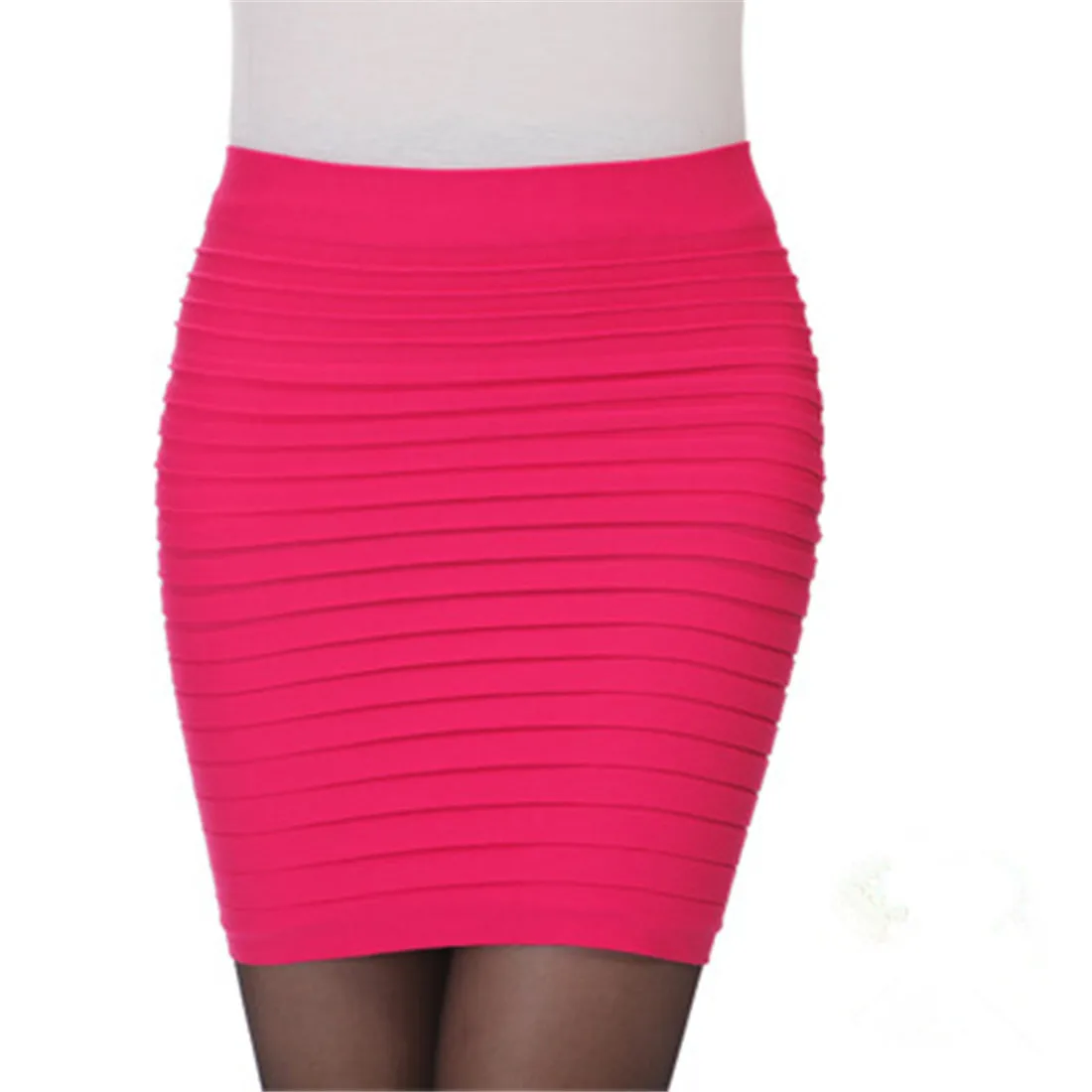 YJSFG-HOUSE-Candy-Color-Summer-Short-Elastic-Pleated-Skirt-Women-High-Waist-Slim-Skirts-Casual-Mini-3