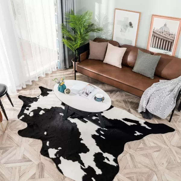 Colored Cowhide Leather NonSlip Rug