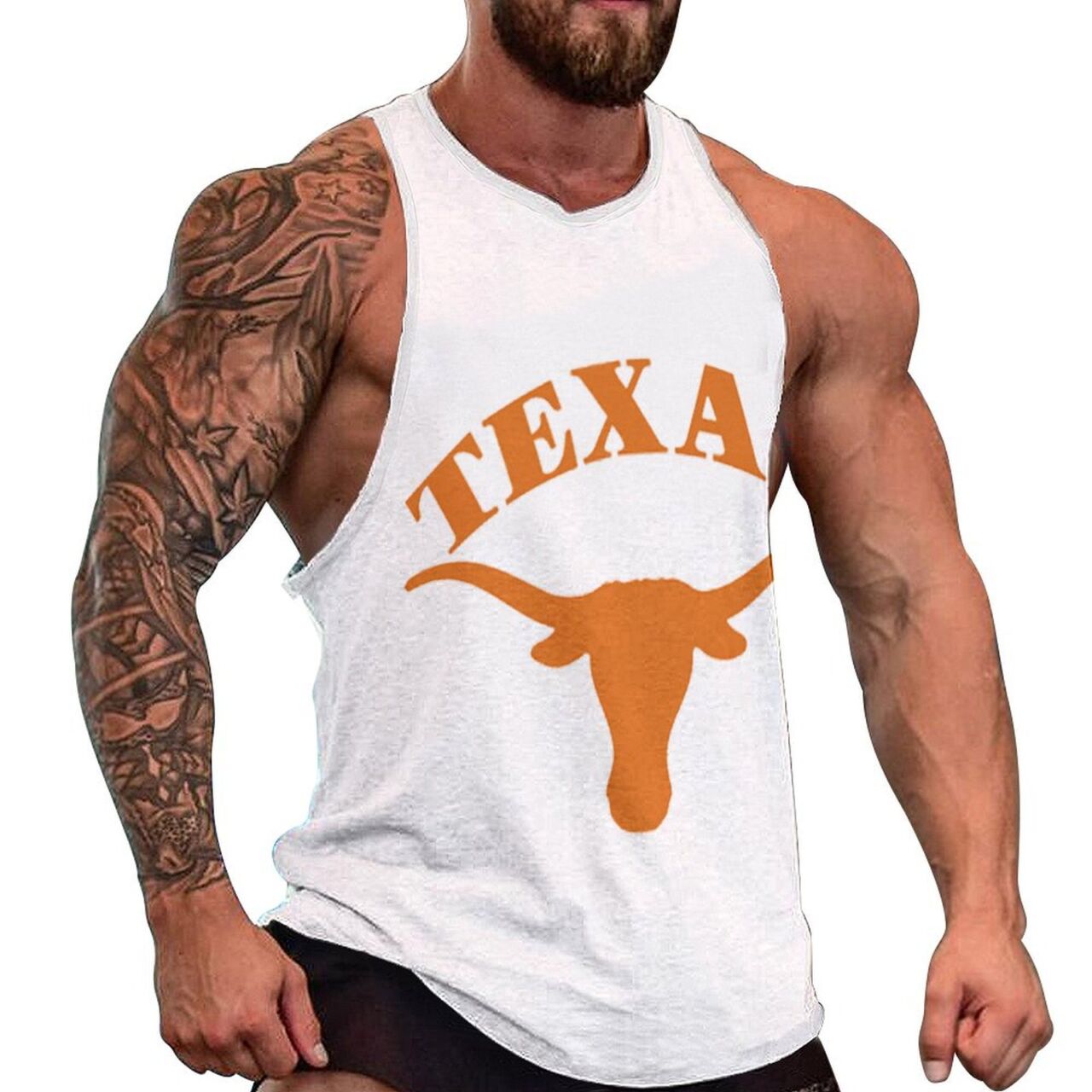 Texas Longhorns White Burnt Orange Tank Top