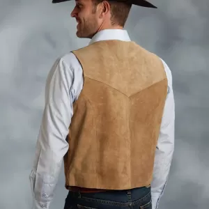 Brown Suede Vest – Men’s Formal - Image 2