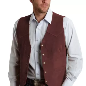 Brown Suede Vest – Men’s Formal - Image 4