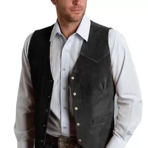 Brown Suede Vest – Men’s Formal - Image 3