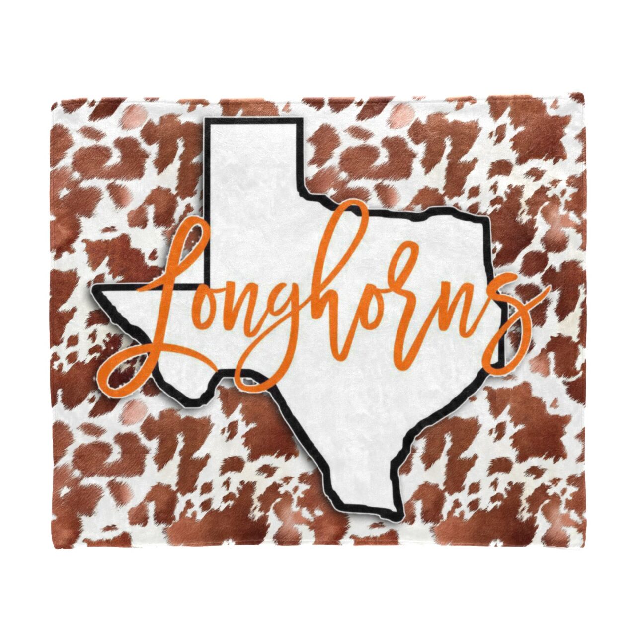 Texas Longhorns Cow Hide Print Ultra-Soft Micro Fleece Blanket 60 X 50