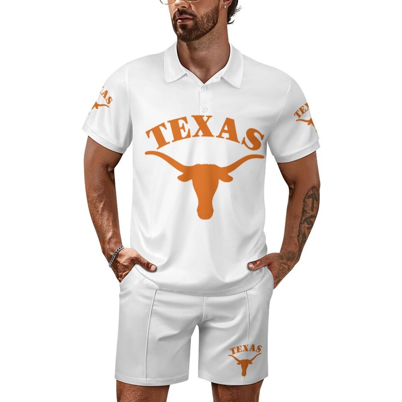 Texas Longhorns - Burnt Orange Polo Shirt & Shorts Set