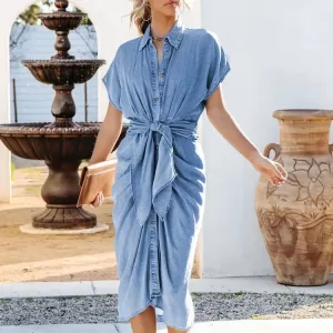New Texas Republic Women's Vintage Denim Blue Dress - Image 4