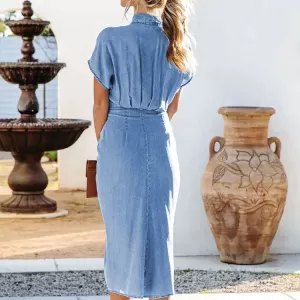 New Texas Republic Women's Vintage Denim Blue Dress - Image 5