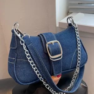 Small Designer Women's Jeans Cross-Shoulder Bag - Image 3