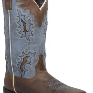 Laredo Womens Isla Tooled-Inlay Embroidered Square Toe Casual Boots Mid Calf Low Heel 1-2" - Brown - Image 3