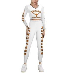 New Texas Republic Logo Texas Longhorns Long Sleeve Yoga Set - Image 6