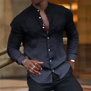 Collared Long Sleeve Button Down Shirt - Image 2