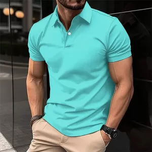 Men's Solid Color Polo Shirt - Image 6