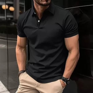 Men's Solid Color Polo Shirt - Image 4