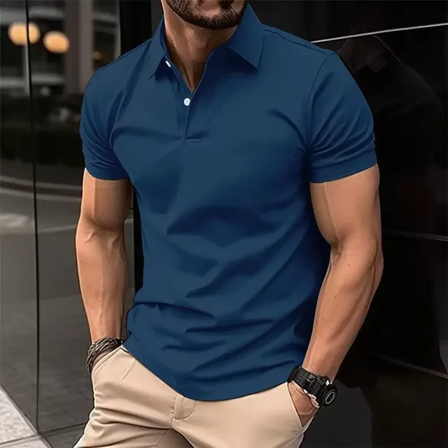 Men's Solid Color Polo Shirt