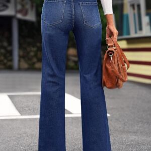 Wrangler Grapent Women's Flare High Waisted Wide Leg Stretch Denim Jeans - Image 3