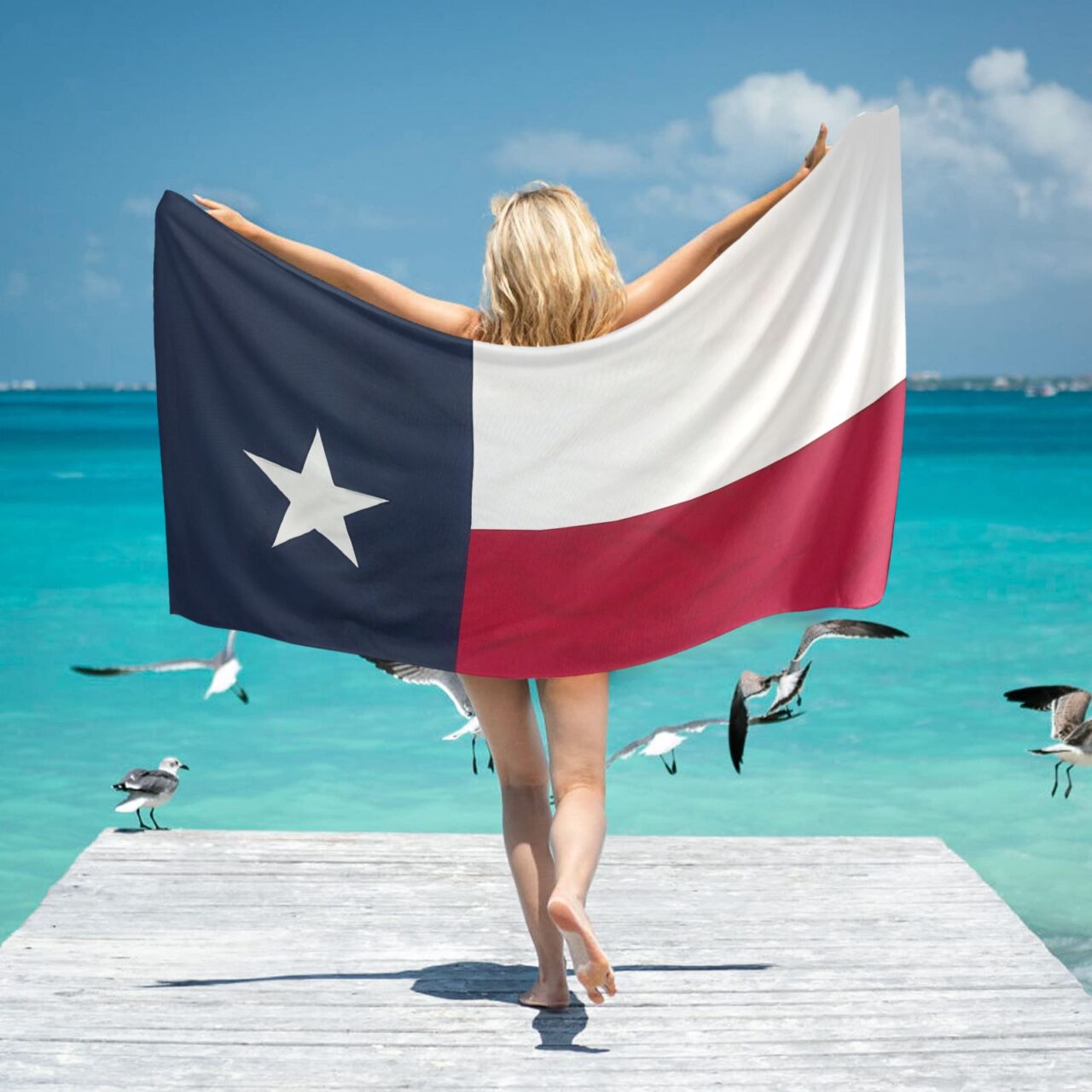 Texas Flag Beach Towel 31" x 71"