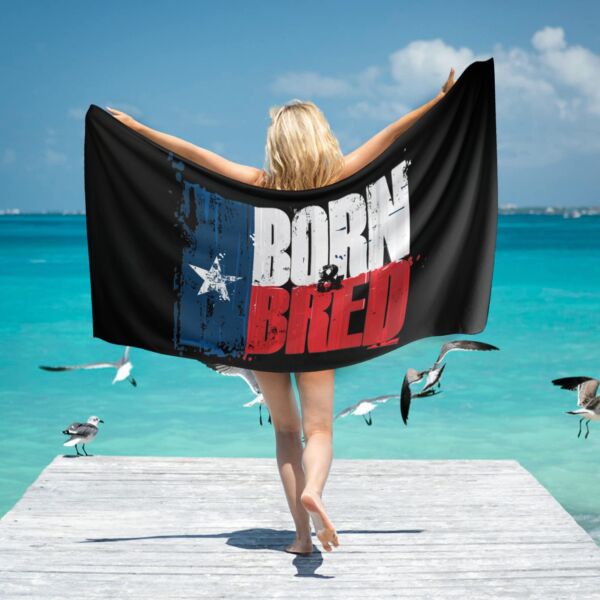 Texas Born & Bred Beach Towel 31" x 71"