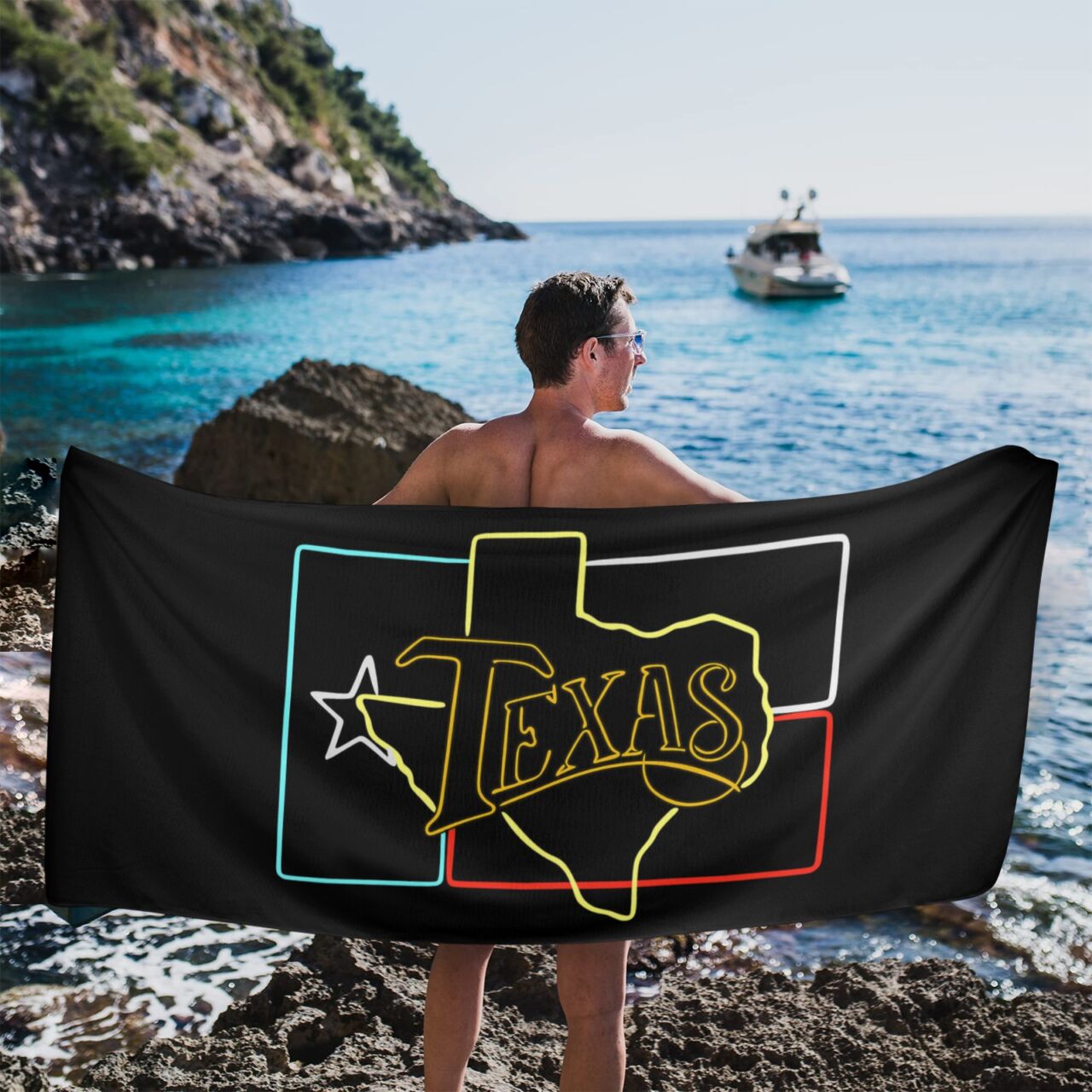 Texas Neon Beach Towel 31" x 71"